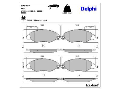 DELPHI LP1848 - Brake Pad Set, disc brake