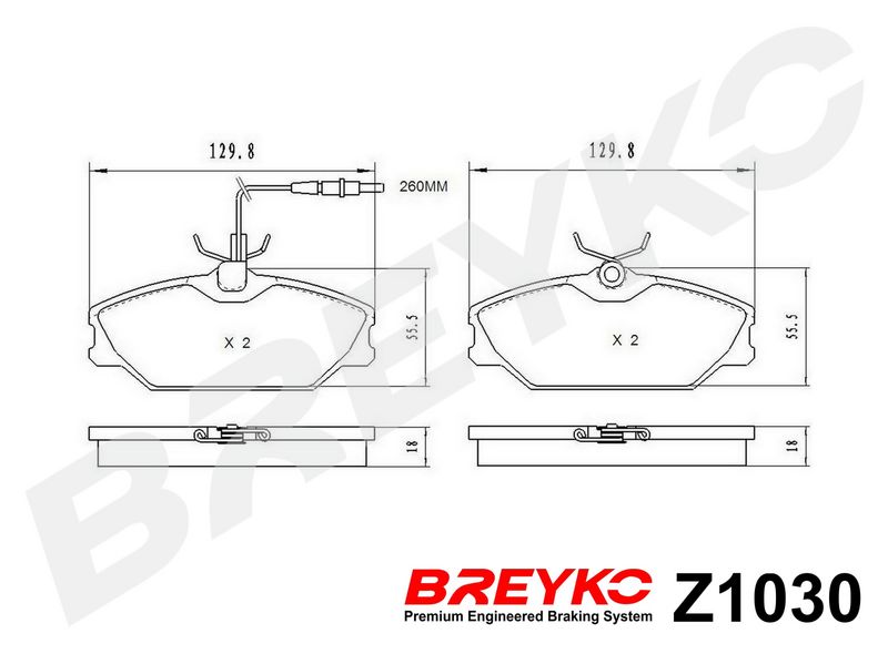 DAVID VASCO Z1030 Brake Pad Set, disc brake