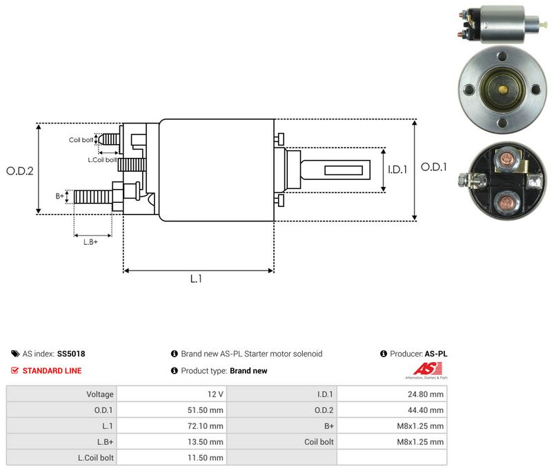 Magnetlülitus, starter, AS-PL SS5018