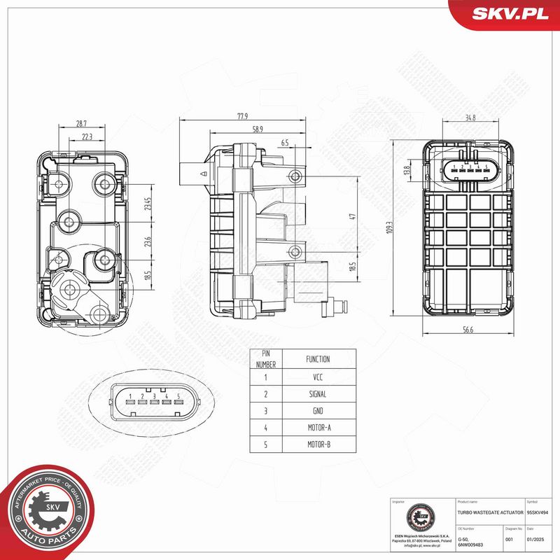 ESEN SKV 95SKV494 Boost Pressure Control Valve