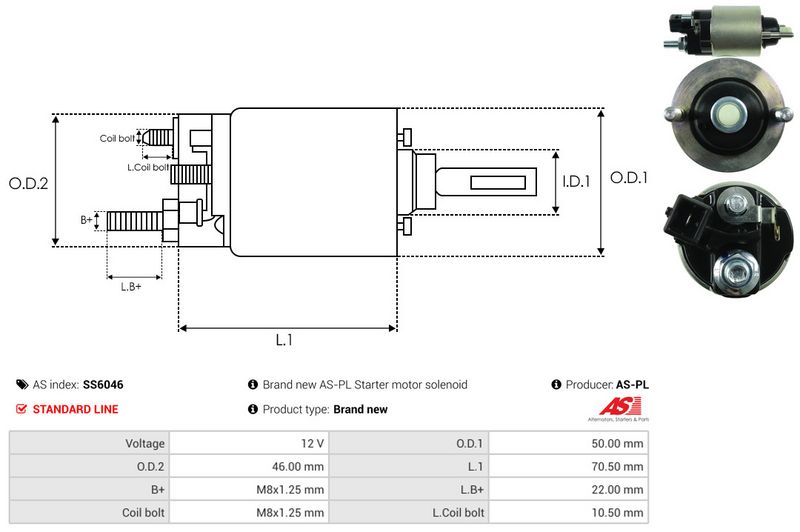 AS-PL SS6046 Solenoid Switch, starter