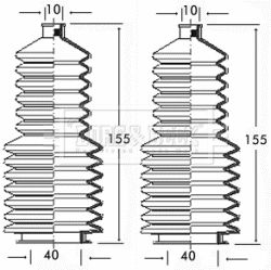 Комплект гофрованих кожухів, механізм рульового керування, Borg & Beck BSG3174