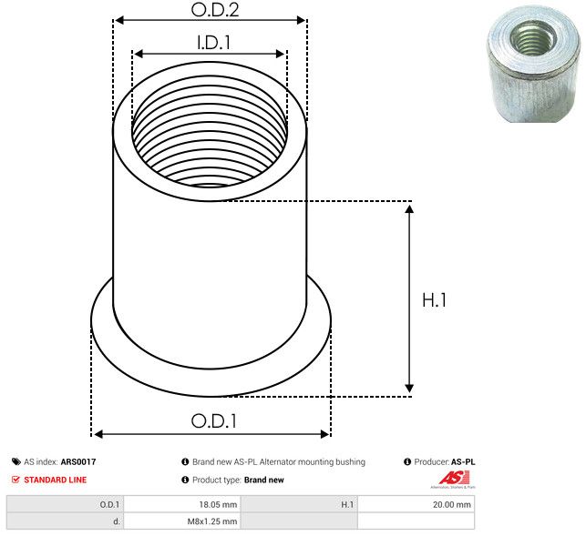 Remondikomplekt, generaator, AS-PL ARS0017