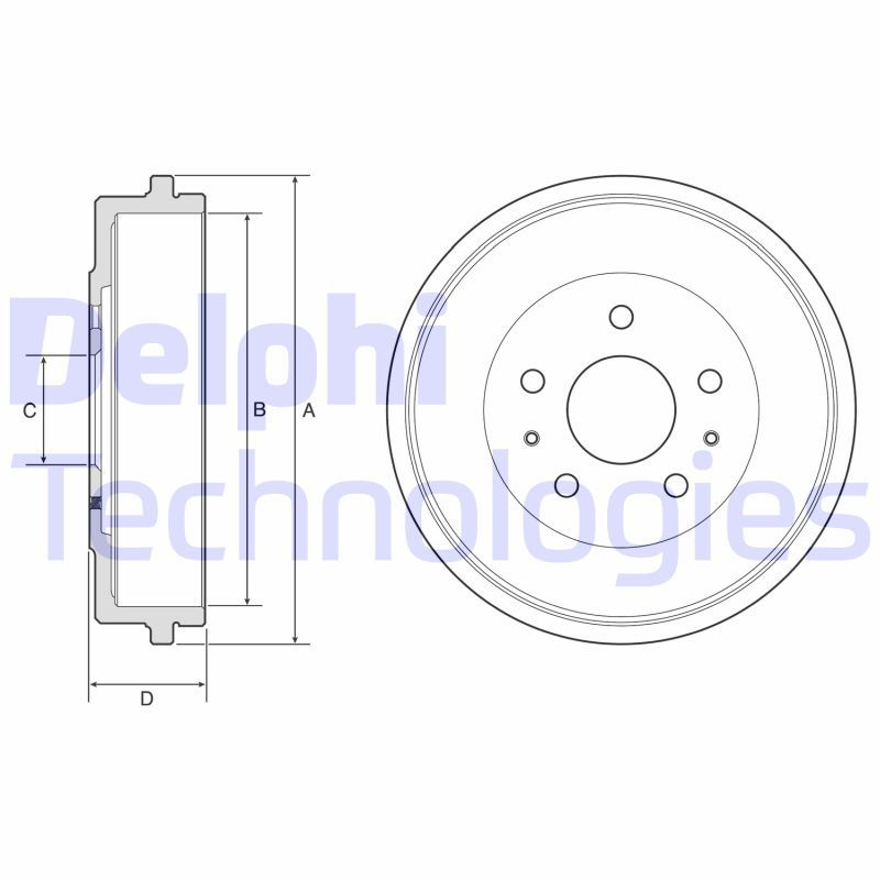 DELPHI BF568 Барабан тормозной (задний) Ford Focus 04- (228x64)