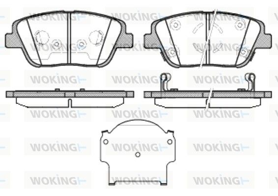 Комплект гальмівних накладок, дискове гальмо, Woking P15233.02