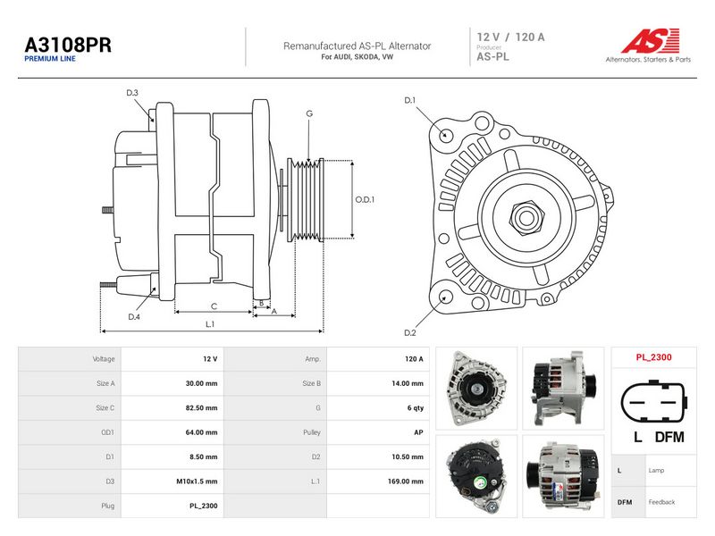 Generaator, AS-PL A3108PR