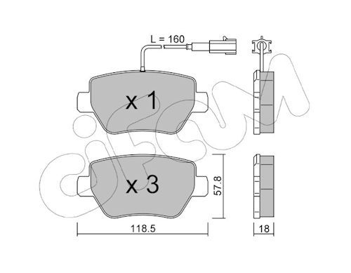 Set placute frana,frana disc 822-1204-0 CIFAM
