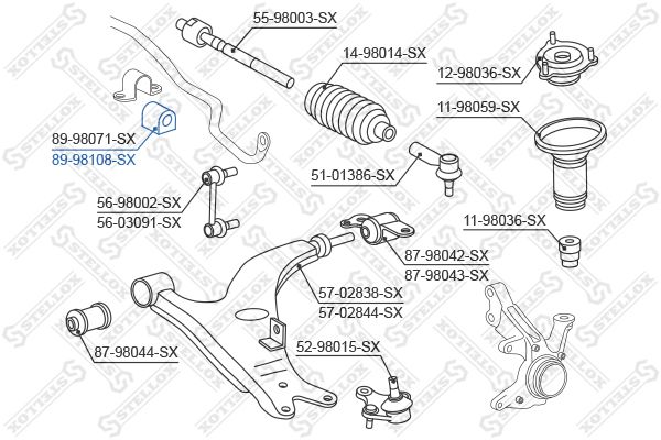 STELLOX 89-98108-SX Mounting, stabiliser bar