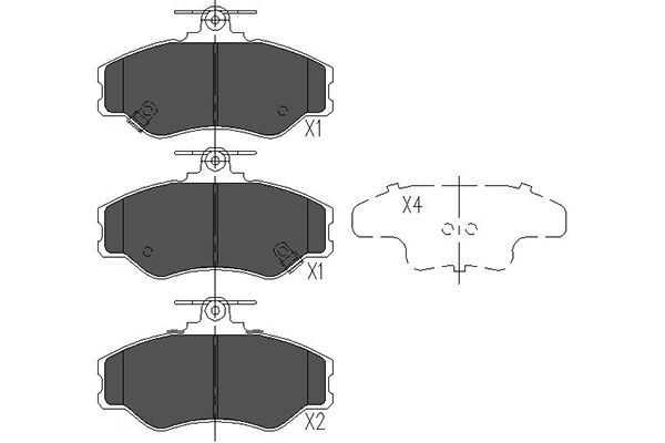 Комплект гальмівних накладок, дискове гальмо, Kavo Parts KBP-3002