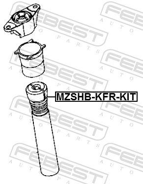 Комплект пилозахисних ковпаків, амортизатор, Febest MZSHB-KFR-KIT