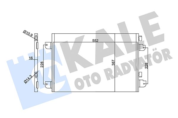 Конденсатор, система кондиціонування повітря, Kale Oto Radyatör 342830