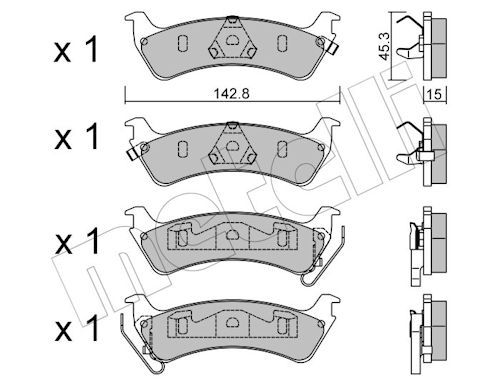 METELLI 22-0527-0 Brake Pad Set, disc brake
