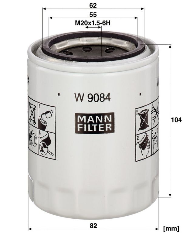 Oliefilter (geschroefd) past: AEBI TERRATRAC V1405-B 01.89-