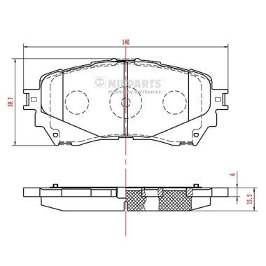 Комплект гальмівних накладок, дискове гальмо, Nipparts N3603074