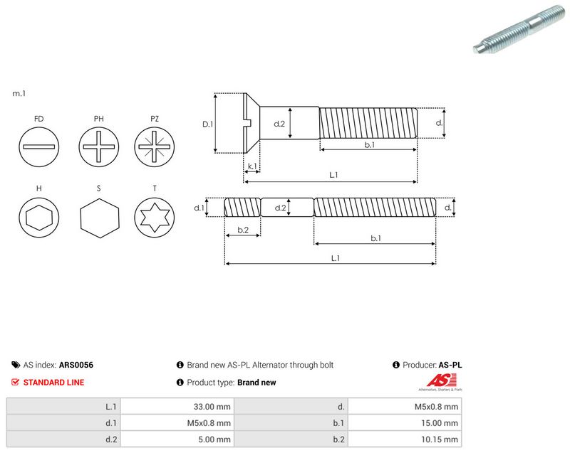AS-PL ARS0056 Repair Set, alternator