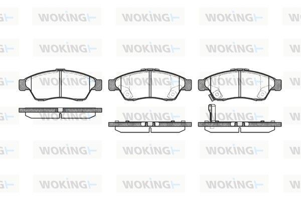 Комплект гальмівних накладок, дискове гальмо, Woking P9753.01