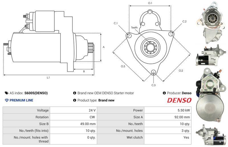 AS-PL S6005(DENSO) Starter