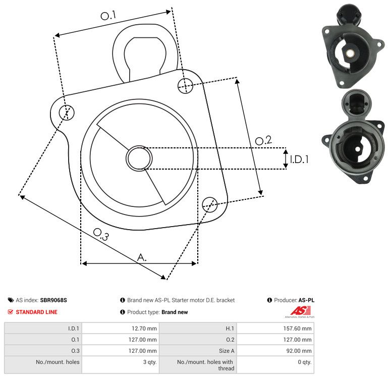 AS-PL SBR9068S Starter Lid, carburettor