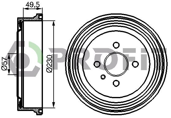 Гальмівний барабан, Profit 5020-0062