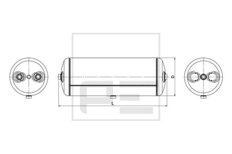 vzduchojem 30L, 246x730mm,4+1+2 vývody 036.360-80A