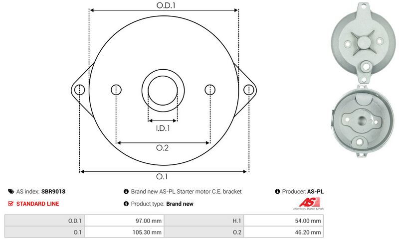 AS-PL SBR9018 Starter Lid, carburettor