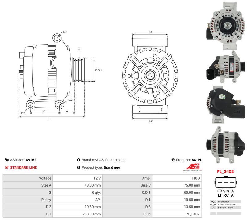 AS-PL A9162 Alternator