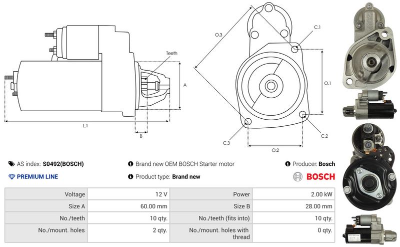 AS-PL S0492(BOSCH) Starter