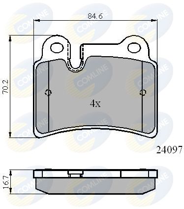 Комплект гальмівних накладок, дискове гальмо, Comline CBP01728