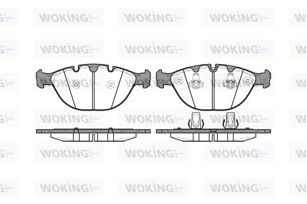 Комплект гальмівних накладок, дискове гальмо, Woking P8583.00