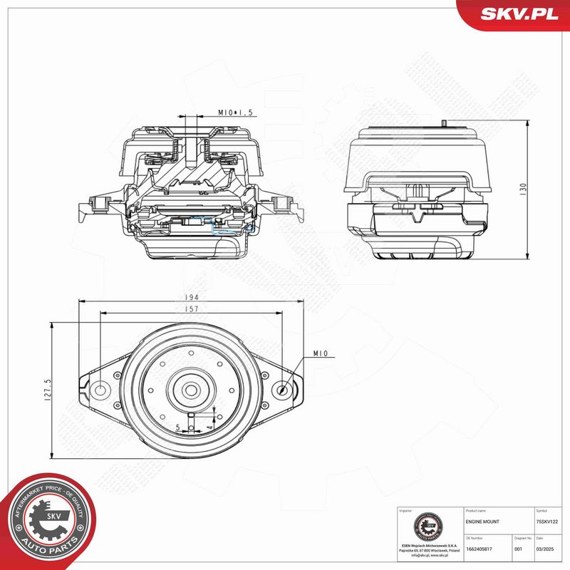 ESEN SKV 75SKV122 Mounting, engine