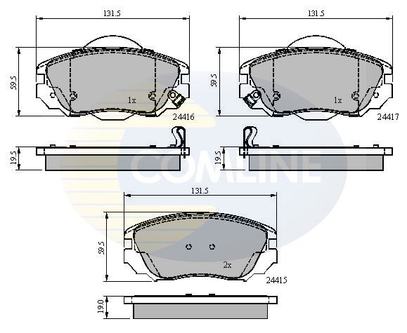 Комплект гальмівних накладок, дискове гальмо, Comline CBP31679