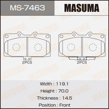 Комплект гальмівних колодок, Masuma MS-7463