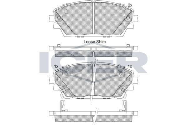 ANDEL 182364 - Brake Pad Set, disc brake