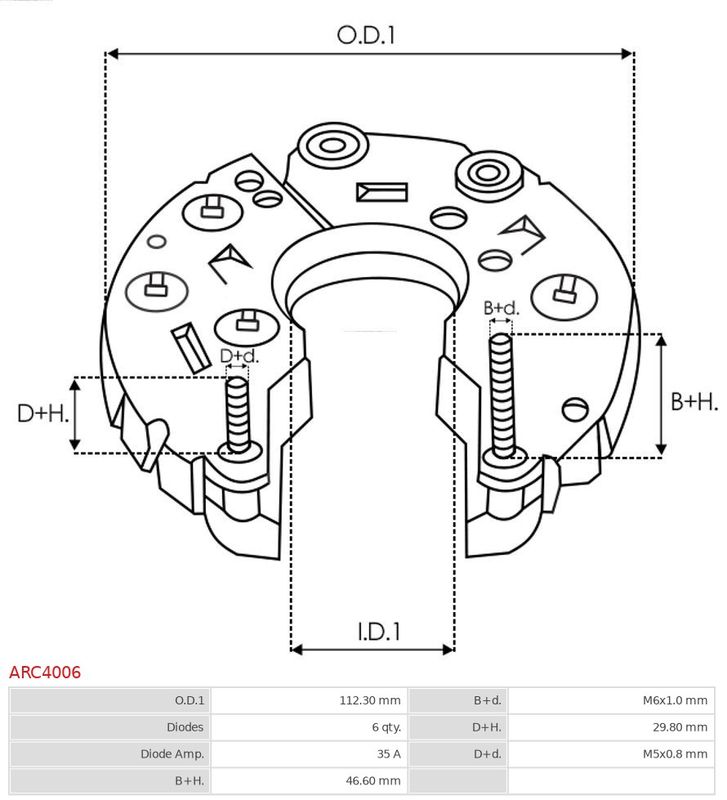AS-PL ARC4006 Rectifier, alternator