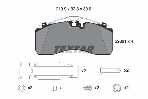 TEXTAR 2936101 Brake Pad Set, disc brake