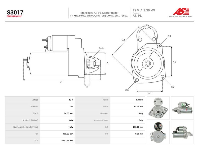 Starter, AS-PL S3017