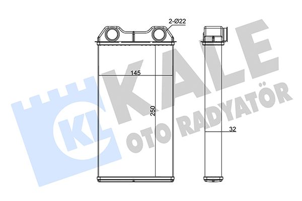 Теплообмінник, система опалення салону, Kale Oto Radyatör 346720