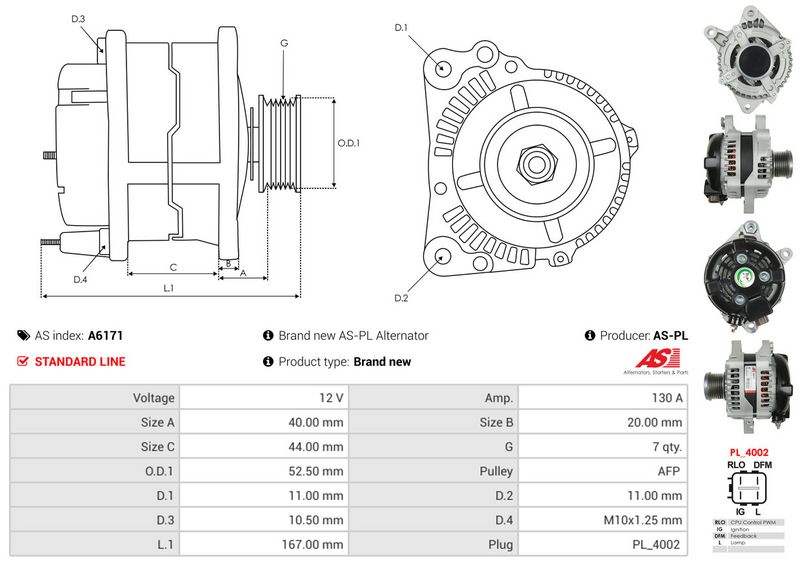 AS-PL A6171 Alternator
