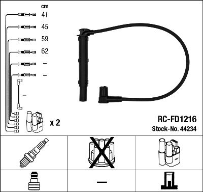 Комплект проводів високої напруги, Ngk RCFD1216