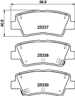 Комплект гальмівних накладок, дискове гальмо, Hella Pagid 8DB355019-981