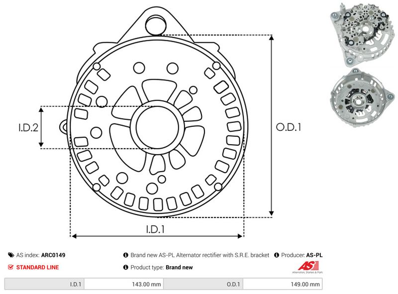 AS-PL ARC0149 Rectifier, alternator