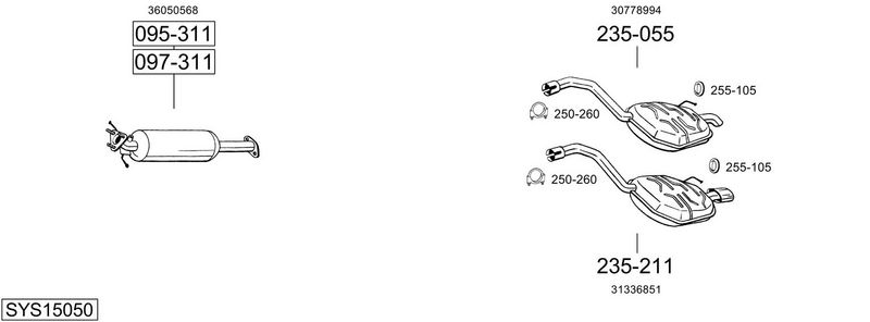 ABGASANLAGE BOSAL SYS15050