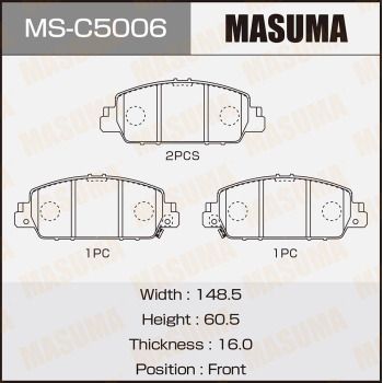 Комплект гальмівних колодок, Masuma MSC5006