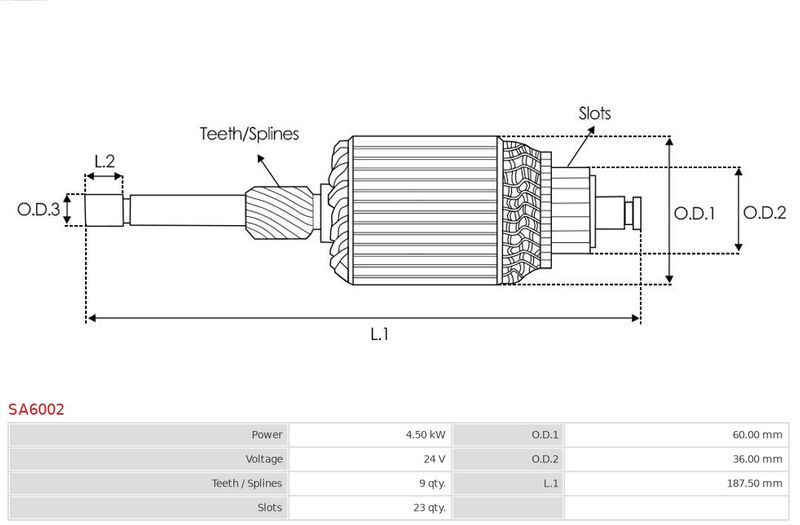 Анкер, стартер, Auto Starter SA6002