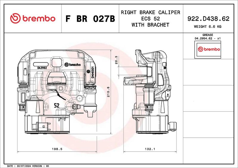 BREMBO FBR027B Brake Caliper