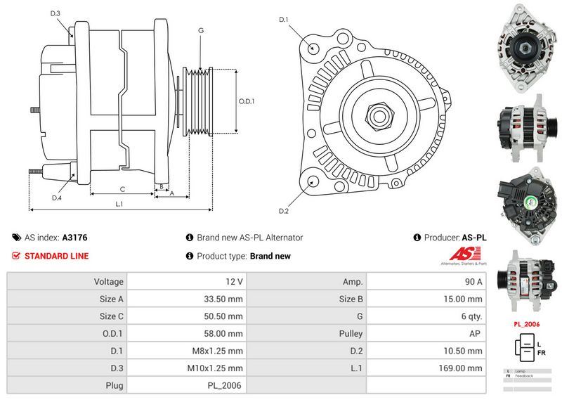 AS-PL A3176 Alternator