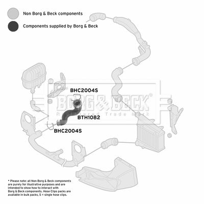 Шланг подачі наддувального повітря, Borg & Beck BTH1082