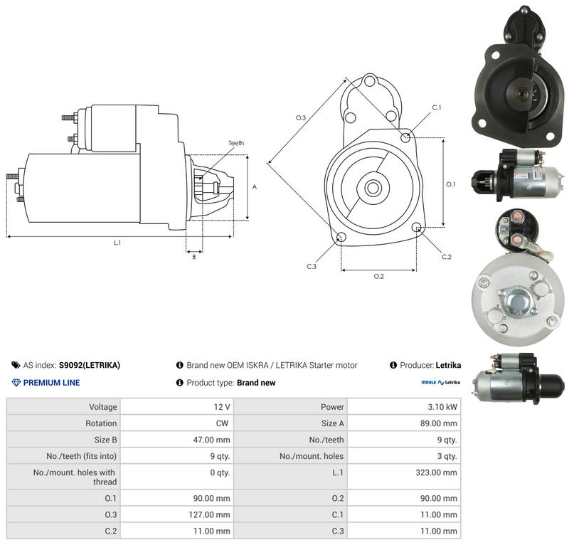AS-PL S9092(LETRIKA) Starter