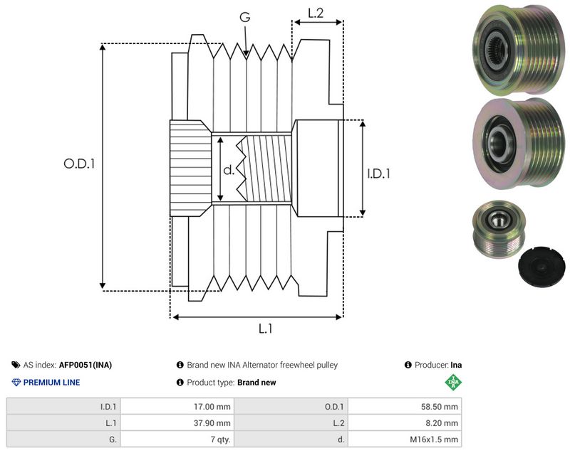 AS-PL AFP0051(INA) Alternator Freewheel Clutch