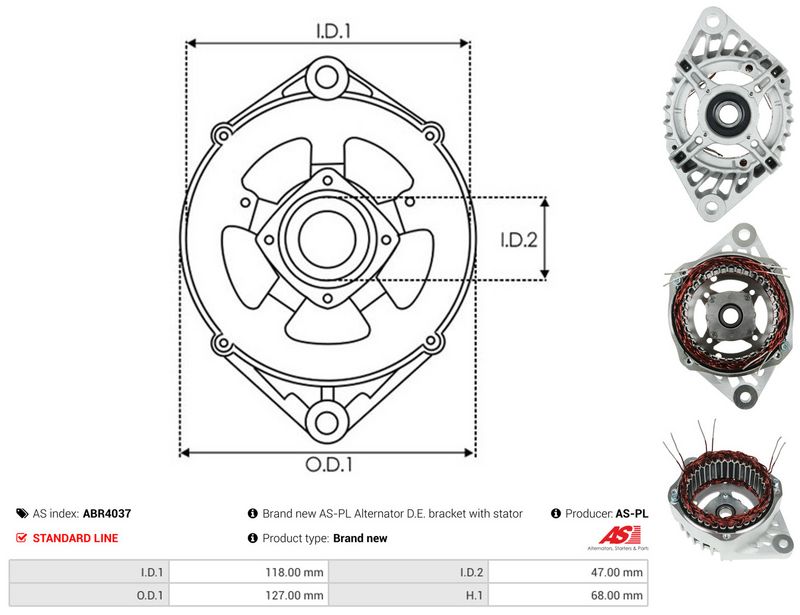 AS-PL ABR4037 Stator, alternator